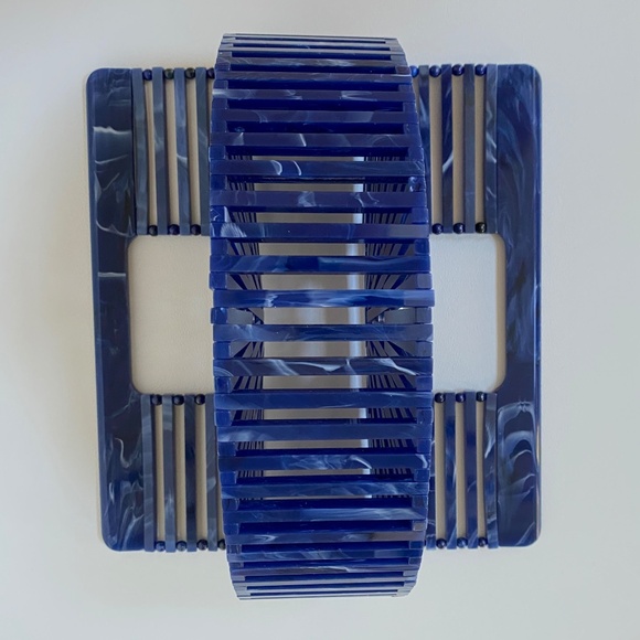 Cult Gaia Lapis Lazuli Mini Acrylic Ark Bag New In Box - Picture 10 of 14